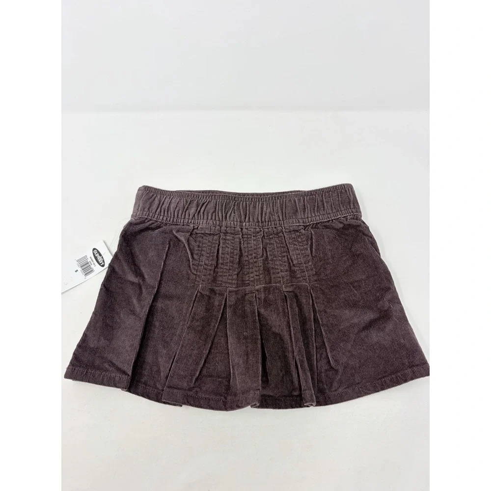 Old Navy Youth Girls Size 5 Cotton Corduroy Pull On Pleated Skirt in Purple 481